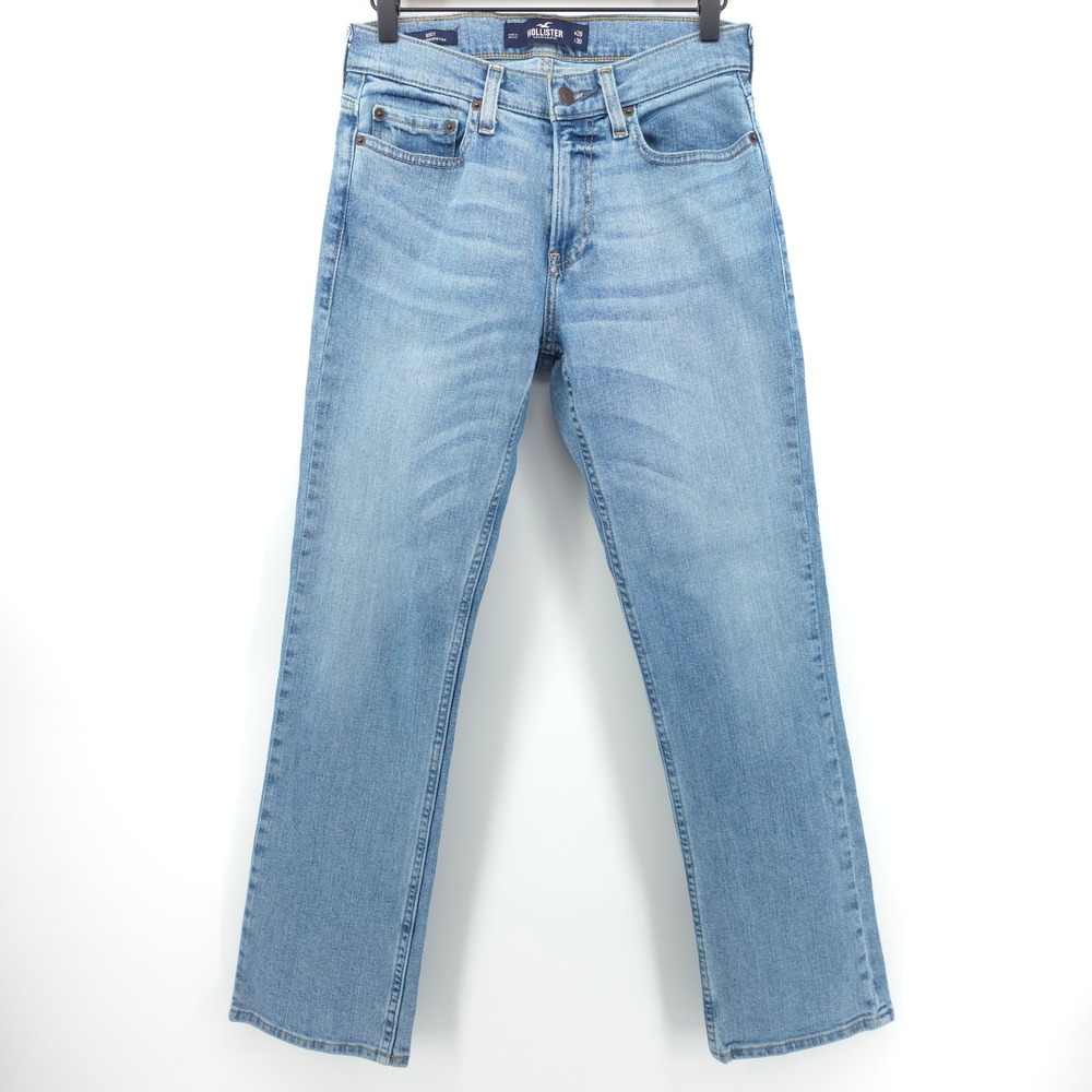 Hollister Mens Jeans Boot Epic Flex 28x30 Light Blue Stretch Denim